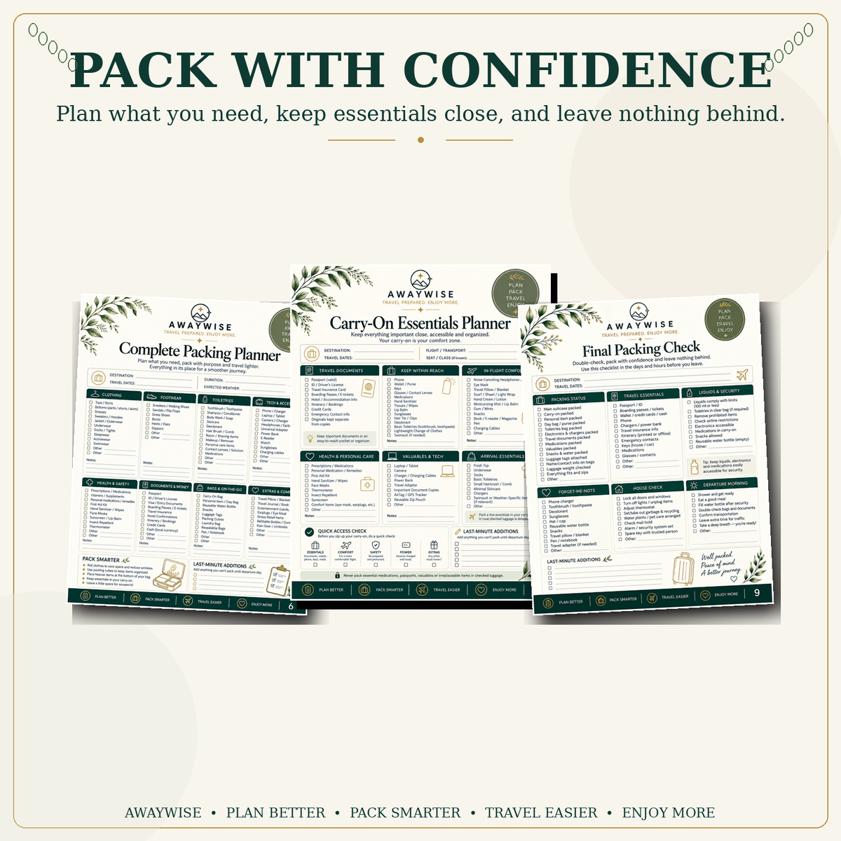 AWAYWISE Pack With Confidence pages